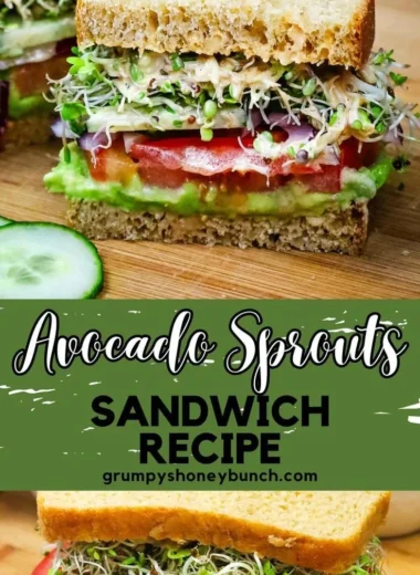 Healthy Avocado Sprouts Sandwich with fresh ingredients