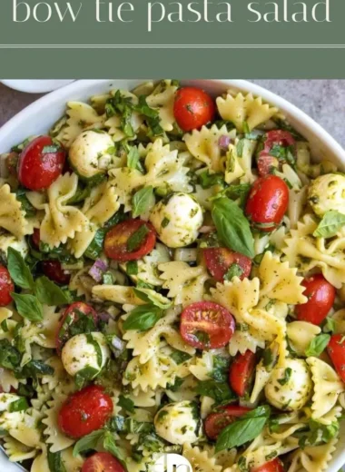 Colorful Bow Tie Pasta Salad with vegetables for a refreshing dish