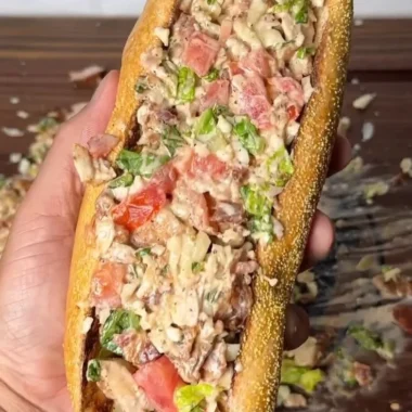 Chopped Chicken Bacon Ranch Sub with crispy bacon and fresh toppings