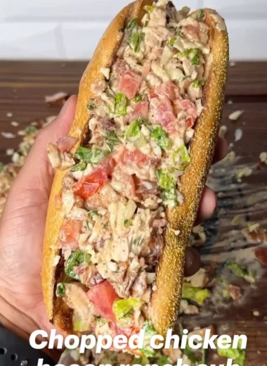 Chopped Chicken Bacon Ranch Sub with crispy bacon and fresh toppings