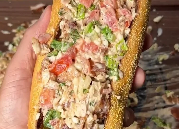 Chopped Chicken Bacon Ranch Sub with crispy bacon and fresh toppings
