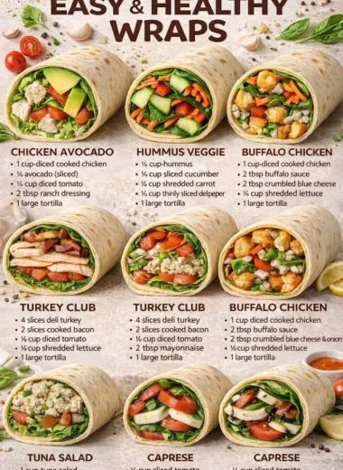 Healthy wrap ideas featuring fresh ingredients and vibrant colors