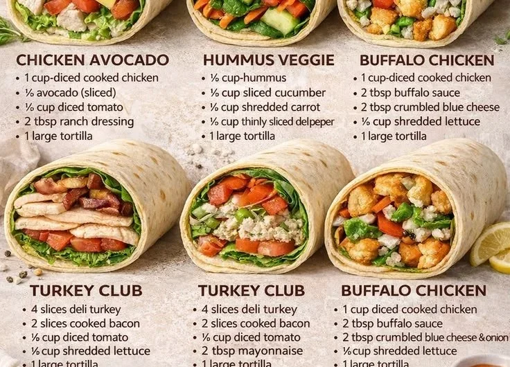 Healthy wrap ideas featuring fresh ingredients and vibrant colors