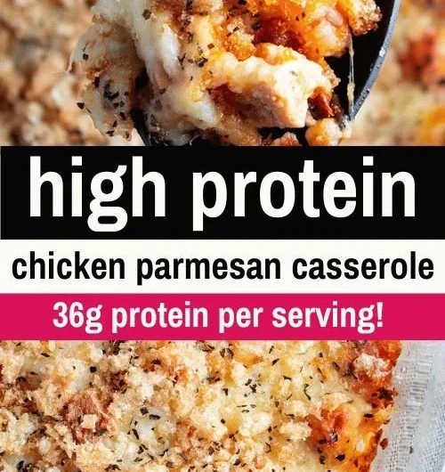 Delicious High Protein Chicken Parmesan Casserole ready to serve
