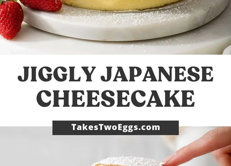 Fluffy Japanese Cotton Cheesecake served on a plate with fresh berries