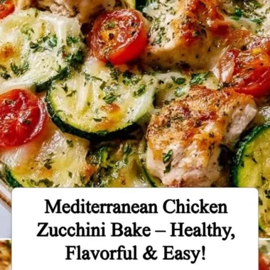 Mediterranean Chicken Zucchini Bake with colorful vegetables and herbs