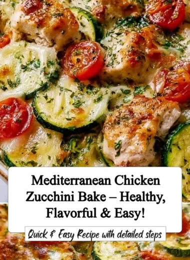 Mediterranean Chicken Zucchini Bake with colorful vegetables and herbs