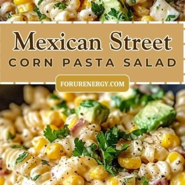 Mexican Street Corn Pasta Salad with vibrant ingredients and creamy dressing