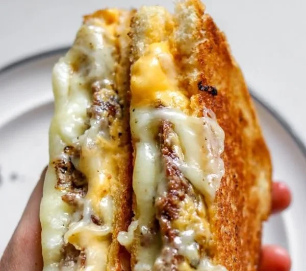 Delicious Smashburger grilled cheese sandwich with special sauce