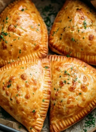 Homemade air fryer calzones stuffed with cheese and pepperoni