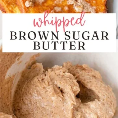 Delicious homemade brown sugar butter spread on fresh bread