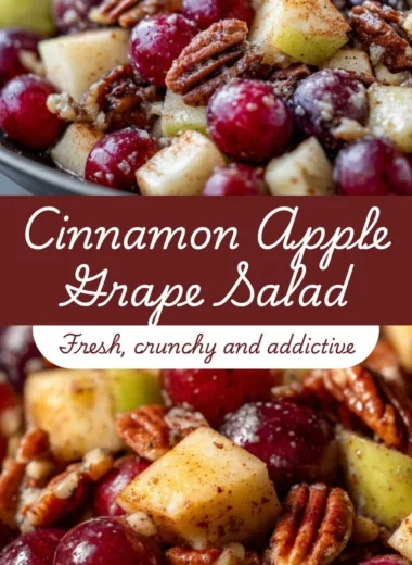 Cinnamon Apple Grape Salad with fresh fruits and spices