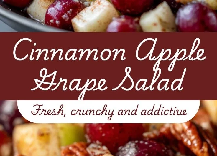 Cinnamon Apple Grape Salad with fresh fruits and spices