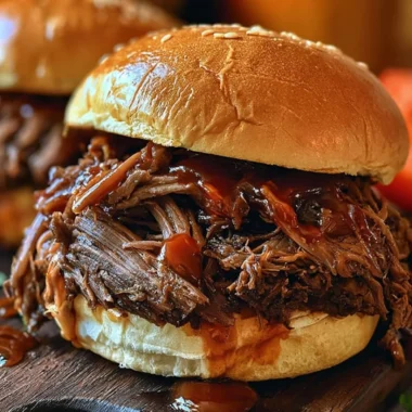 Delicious Crockpot BBQ beef sandwiches served on a platter with coleslaw