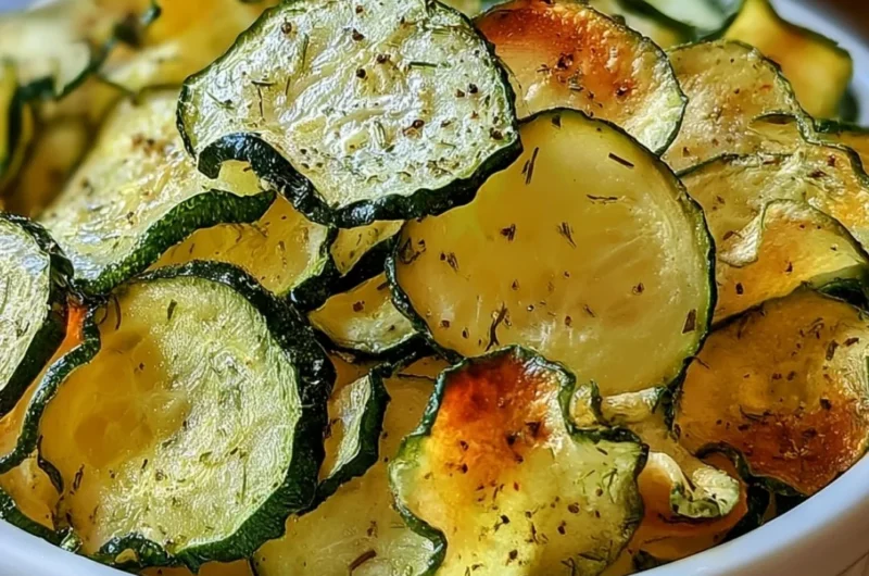 Crunchy ranch cucumber chips fresh out of the oven