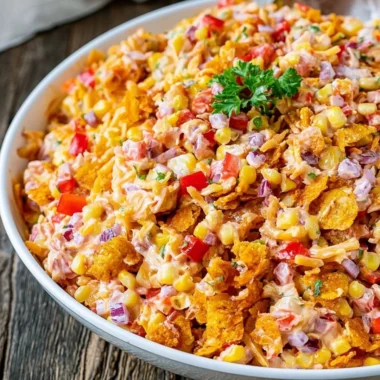 Delicious Fritos Chili Cheese Salad with vibrant ingredients and toppings