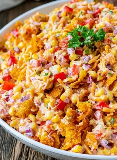 Delicious Fritos Chili Cheese Salad with vibrant ingredients and toppings