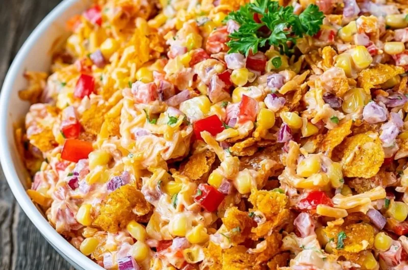 Delicious Fritos Chili Cheese Salad with vibrant ingredients and toppings