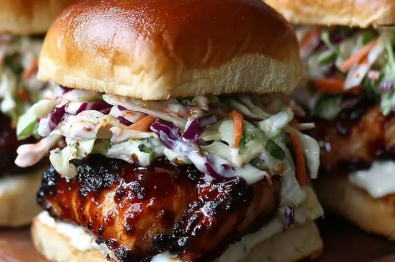 Honey Chipotle Chicken Sliders served on a platter with fresh ingredients