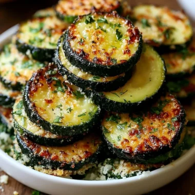 Irresistibly crunchy garlic parmesan zucchini roasted to perfection
