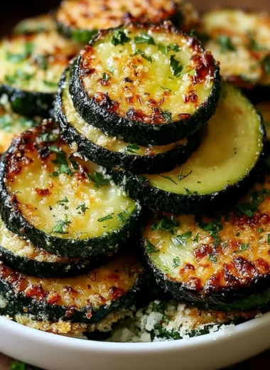 Irresistibly crunchy garlic parmesan zucchini roasted to perfection