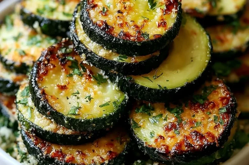 Irresistibly crunchy garlic parmesan zucchini roasted to perfection