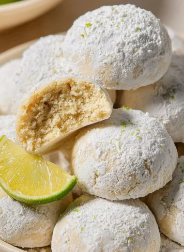 Delicious key lime cookies with a zesty citrus flavor on a plate.