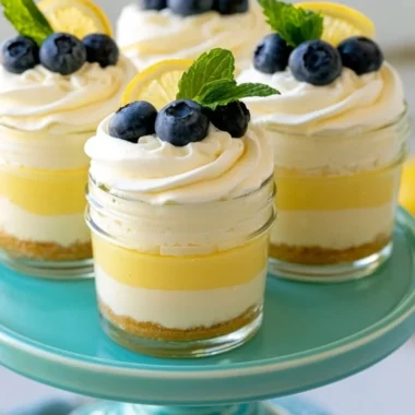 Delicious Lemon Cheesecake Mousse served in a dessert cup