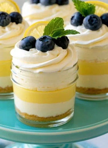 Delicious Lemon Cheesecake Mousse served in a dessert cup