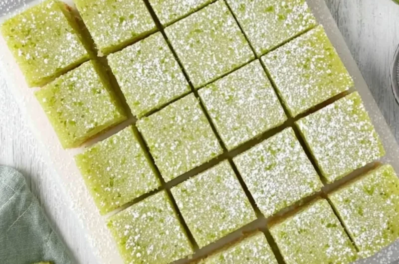 Delicious lime bars with a tart and sweet flavor, perfect for dessert.
