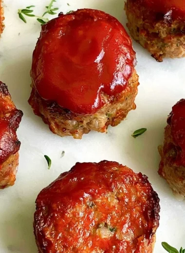 Deliciously baked mini meatloaves served with mashed potatoes