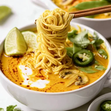 Bowl of quick vegan curry with colorful veggies and spices