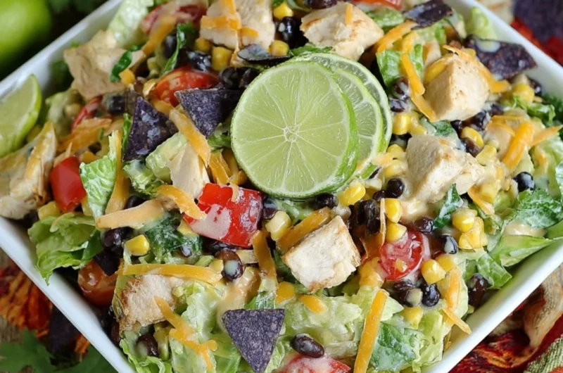 Delicious Tex-Mex Chopped Chicken Salad with vibrant colors and fresh ingredients