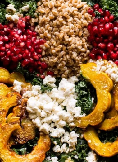 Autumn Harvest Salad with fresh pomegranates and seasonal ingredients
