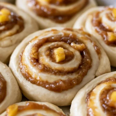 Delicious Caramel Apple Cinnamon Rolls fresh out of the oven