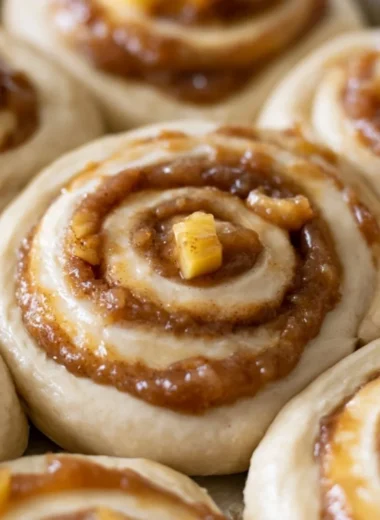 Delicious Caramel Apple Cinnamon Rolls fresh out of the oven