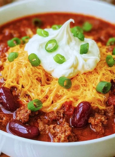 Cozy Crock Pot Chili made with beans, tomatoes, and spices in a slow cooker.