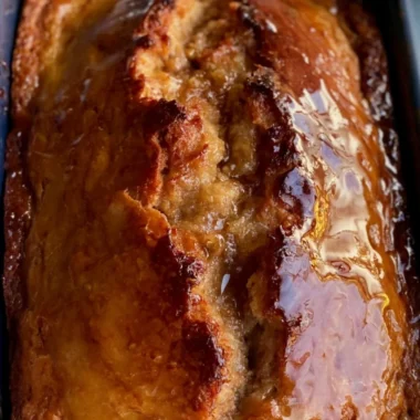 Cozy sourdough banana bread with rich texture and flavors, made from sourdough discard.