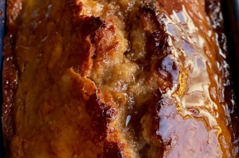 Cozy sourdough banana bread with rich texture and flavors, made from sourdough discard.