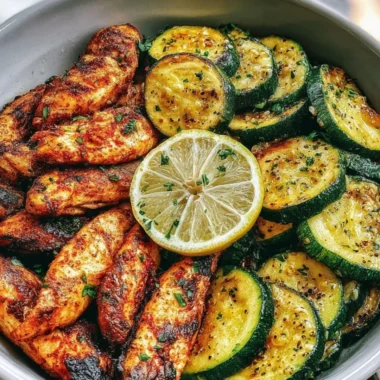 Delicious easy Asado Chicken served with lemon zucchini sauté
