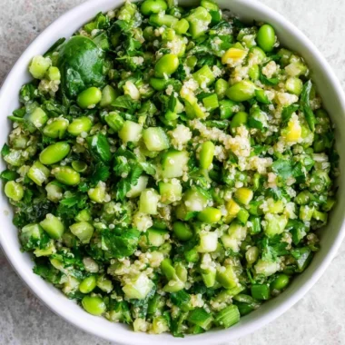High-protein Asian salad with fresh vegetables and dressing