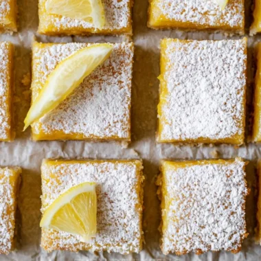Tray of super easy lemon bars with a zesty lemon frosting