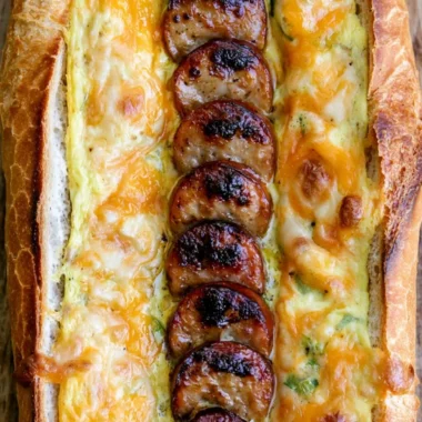 Cozy Quiche Baguette with fresh ingredients and golden crust