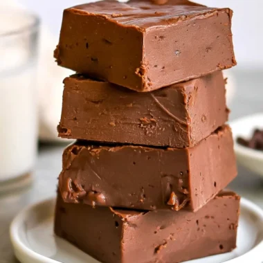 Easy 3 ingredient chocolate fudge recipe with rich chocolate flavor.