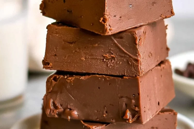 Easy 3 ingredient chocolate fudge recipe with rich chocolate flavor.