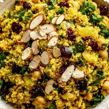 Moroccan-Inspired Chickpea Quinoa Salad with fresh ingredients